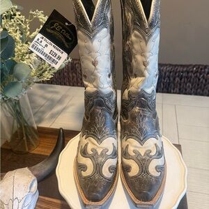 JB Dillon Reserve Women's Western Boots - Grey and White